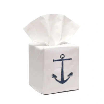 Jacaranda Living Anchor Tissue Box Cover In White