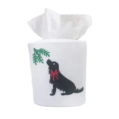 Jacaranda Living Black Holiday Lab Tissue Box Cover In White