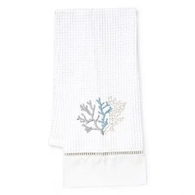 Jacaranda Living Coral 100% Cotton Hand Towel In Duck Egg Blue