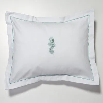 Jacaranda Living Embroidered Cotton Reversible Pillow Cover In Neutral