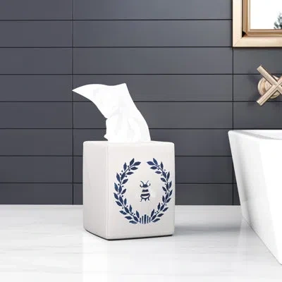 Jacaranda Living Muse Bee Tissue Box Cover In White