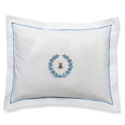 Jacaranda Living Napoleon Bee Wreath Boudoir Cotton Lumbar Pillow Cover In Egg Blue