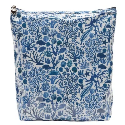 Jacaranda Living Seashell Cosmetic Makeup Organizer In Blue
