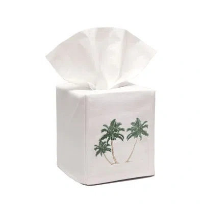 Jacaranda Living Tissue Box Cover In Green;white