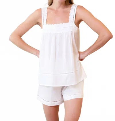 Jacaranda Living Women's Poppy Cotton Pajamas In White
