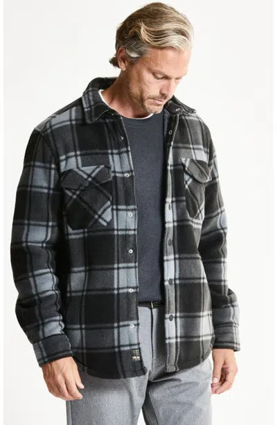 Jachs Bonded Plaid Overshirt In Black Plaid