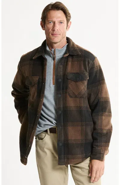 Jachs Bonded Plaid Overshirt In Brown Plaid