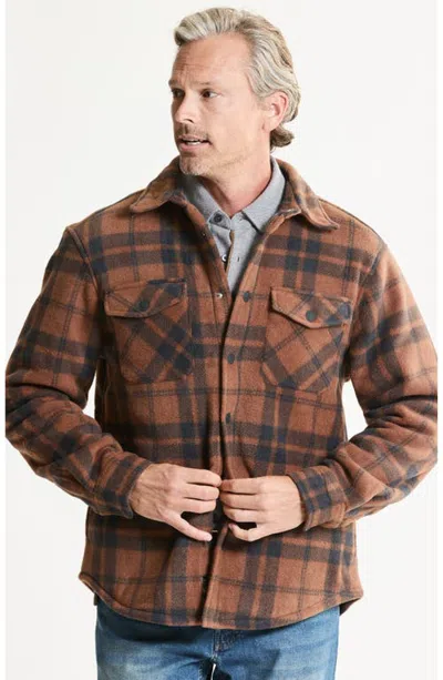 Jachs Bonded Plaid Overshirt In Orange Plaid