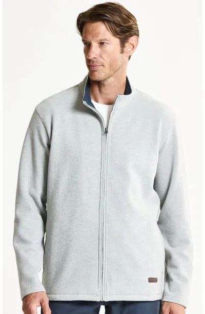 Jachs Brawny Rib Knit Full Zip In Grey