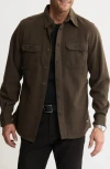 Jachs Brushed Button Front Jacket In Brown