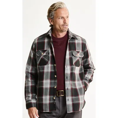 Jachs Brushed Flannel Overshirt In Dark Gray