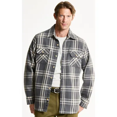 Jachs Brushed Flannel Overshirt In Dark Grey