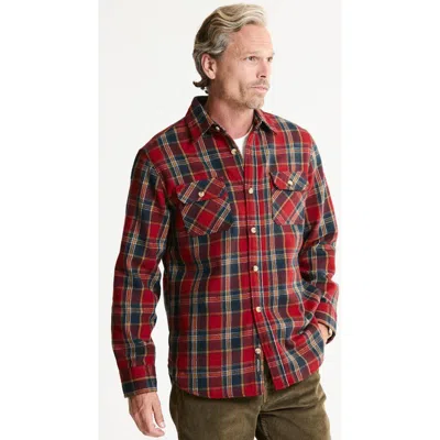 Jachs Brushed Flannel Overshirt In Red