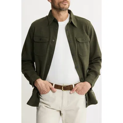 Jachs Brushed Knit Shirt Jacket In Green