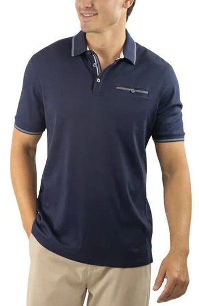 Jachs Carlyle Luxe Interlock Polo In Navy