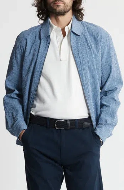 Jachs Charles Cotton & Tencel® Lyocell Blend Seersucker Zip Jacket