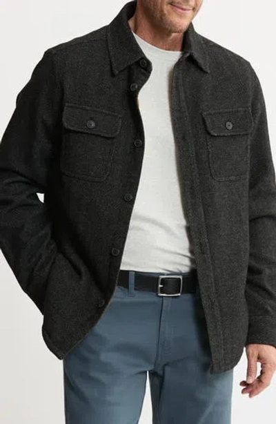 Jachs Chevron Knit Faux Shearling Lined Jacket In Black