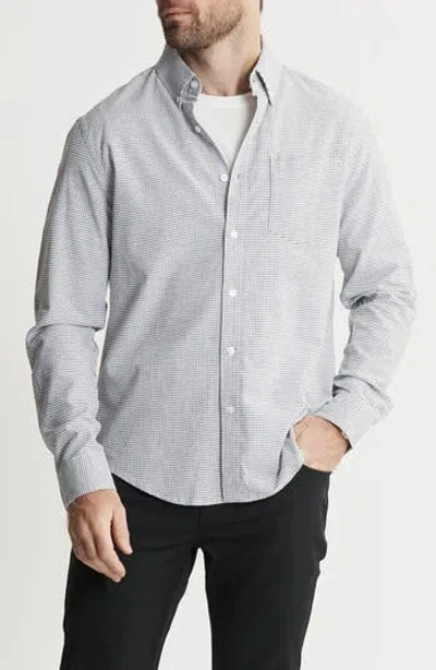 Jachs Classic Stretch Oxford Button-up Shirt In Blue