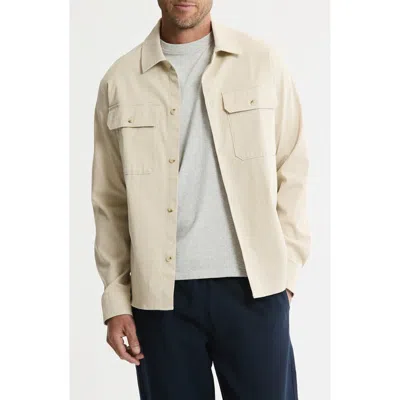 Jachs Cotton & Silk Stretch Overshirt In Neutral