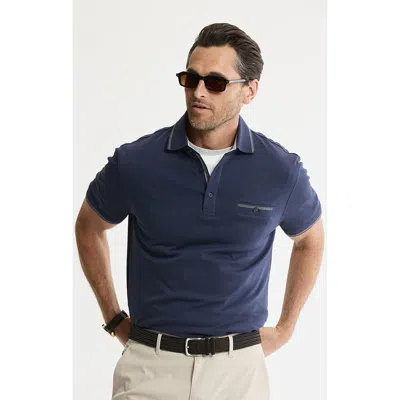 Jachs Cotton Interlock Polo In Blue