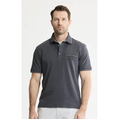 Jachs Cotton Interlock Polo In Gray