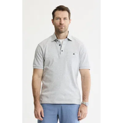 Jachs Cotton Interlock Polo In Gray