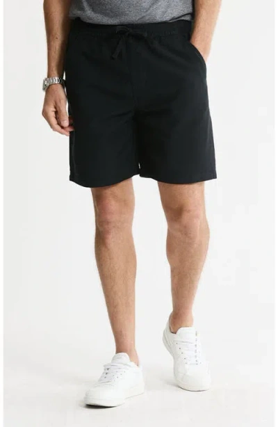 Jachs Cotton Twill Drawstring Shorts In Black
