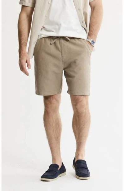 Jachs Cotton Twill Drawstring Shorts In Brown