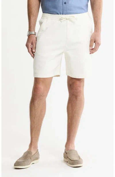Jachs Cotton Twill Drawstring Shorts In White