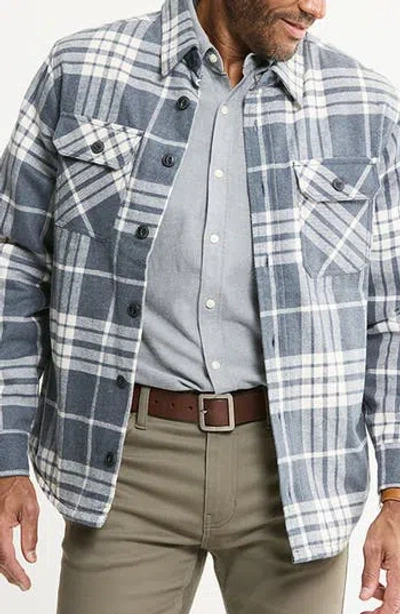 Jachs Faux Fur Lined Flannel Shirt Jacket In Gold