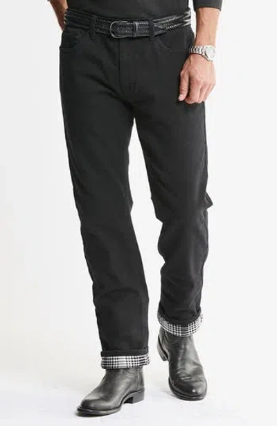 Jachs Flannel Lined Bull Jeans In Black