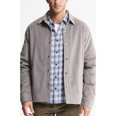 Jachs Fleece Lined Corduroy Shirt Jacket In Gray