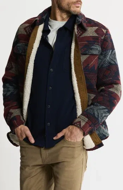 Jachs Geometric Jacquard Faux Shearling Lined Jacket