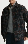 Jachs Geometric Jacquard Faux Shearling Lined Jacket In Multi