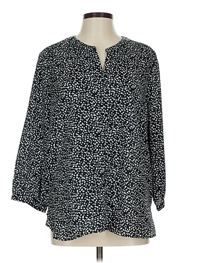Pre-owned Jachs Girlfriend 3/4 Sleeve Blouse In Black