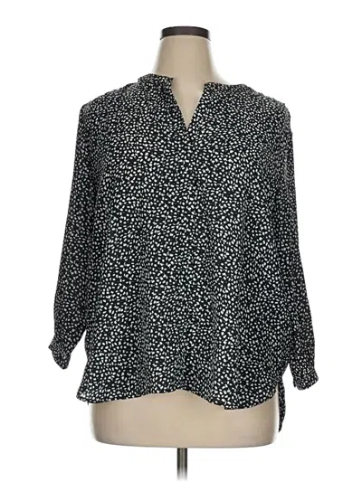 Pre-owned Jachs Girlfriend 3/4 Sleeve Blouse In Black