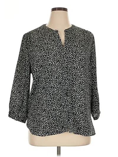 Pre-owned Jachs Girlfriend 3/4 Sleeve Blouse In Black