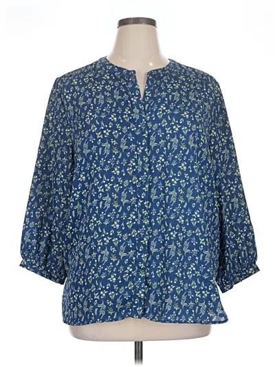 Pre-owned Jachs Girlfriend 3/4 Sleeve Blouse In Blue
