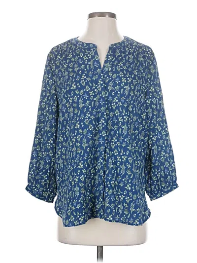Pre-owned Jachs Girlfriend 3/4 Sleeve Blouse In Blue