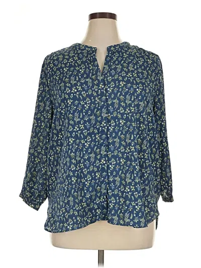 Pre-owned Jachs Girlfriend 3/4 Sleeve Blouse In Blue