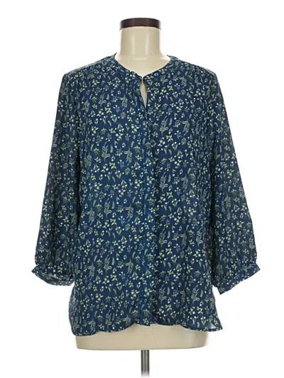 Pre-owned Jachs Girlfriend 3/4 Sleeve Blouse In Blue