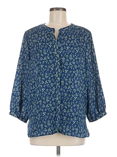Pre-owned Jachs Girlfriend 3/4 Sleeve Blouse In Blue