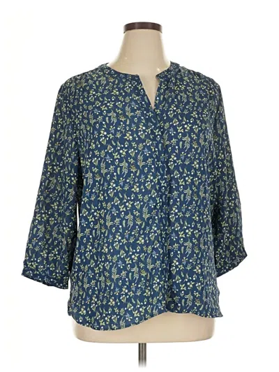 Pre-owned Jachs Girlfriend 3/4 Sleeve Blouse In Blue