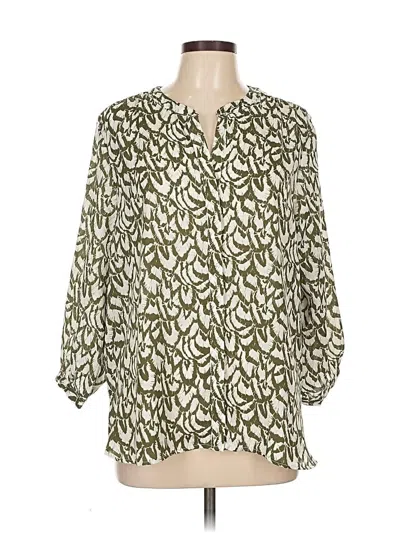 Pre-owned Jachs Girlfriend 3/4 Sleeve Blouse In Green