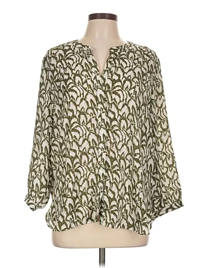 Pre-owned Jachs Girlfriend 3/4 Sleeve Blouse In Green