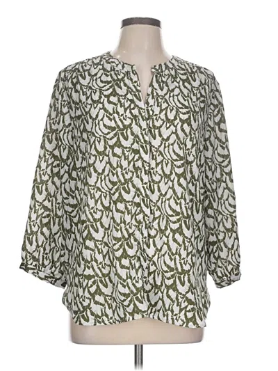 Pre-owned Jachs Girlfriend 3/4 Sleeve Blouse In Green