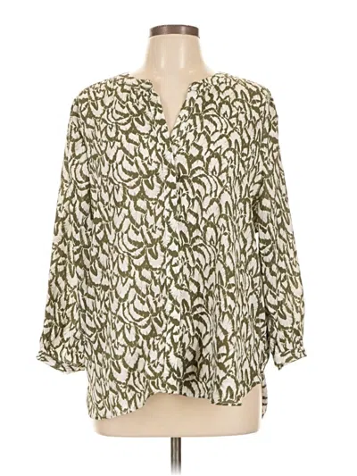 Pre-owned Jachs Girlfriend 3/4 Sleeve Blouse In Ivory