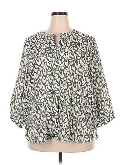 Pre-owned Jachs Girlfriend 3/4 Sleeve Blouse In Silver