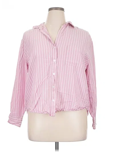 Pre-owned Jachs Girlfriend 3/4 Sleeve Button Down Shirt In Pink