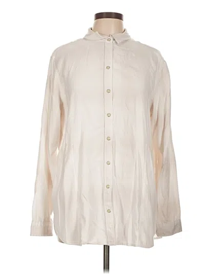 Pre-owned Jachs Girlfriend Long Sleeve Blouse In White